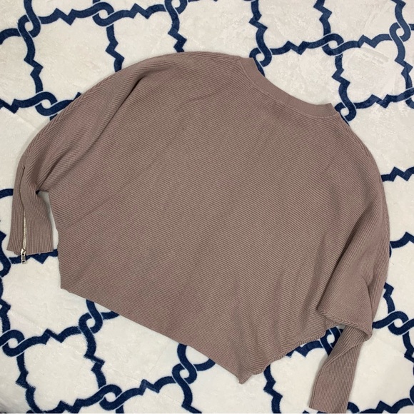 Philosophy EUC Taupe Dolman Zip Sleeve Pullover Ribbed Knit Sweater size L - Picture 11 of 11